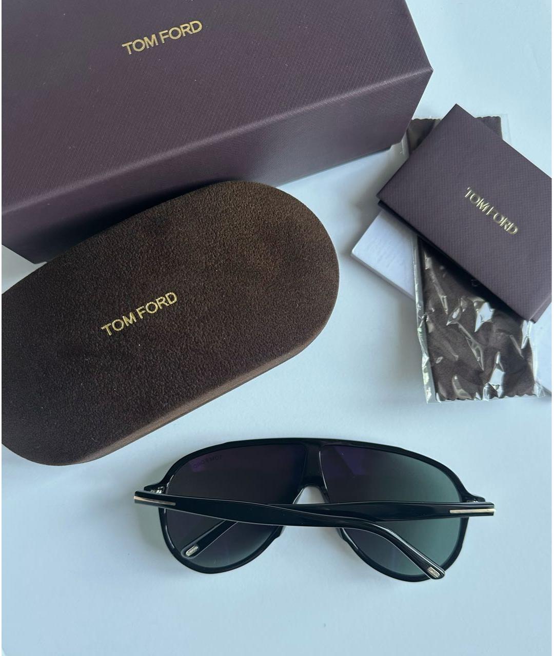 TOM FORD Черные пластиковые солнцезащитные очки, фото 4