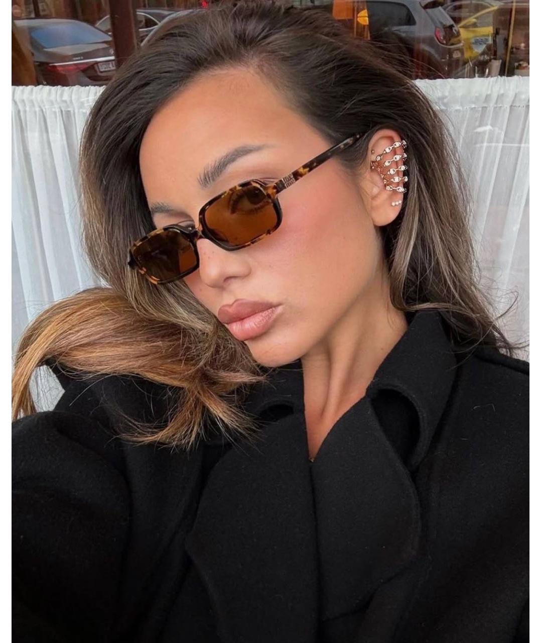 MIU MIU Коричневые пластиковые солнцезащитные очки, фото 6