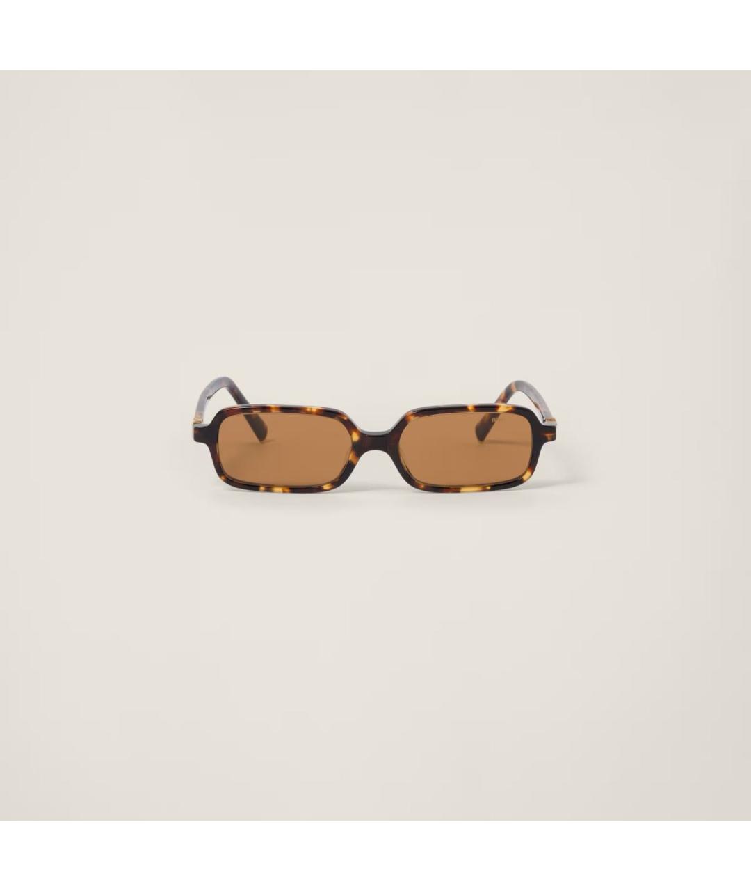 MIU MIU Коричневые пластиковые солнцезащитные очки, фото 7