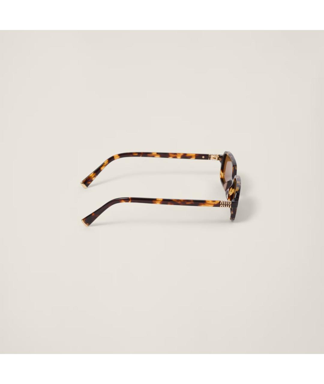 MIU MIU Коричневые пластиковые солнцезащитные очки, фото 3