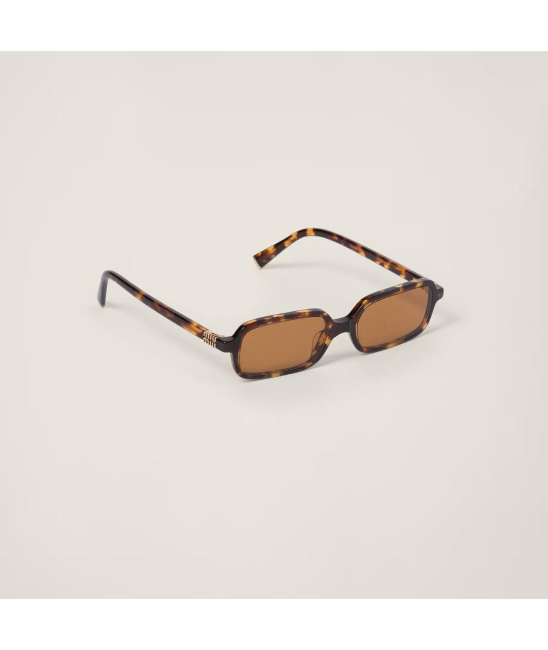 MIU MIU Коричневые пластиковые солнцезащитные очки, фото 2