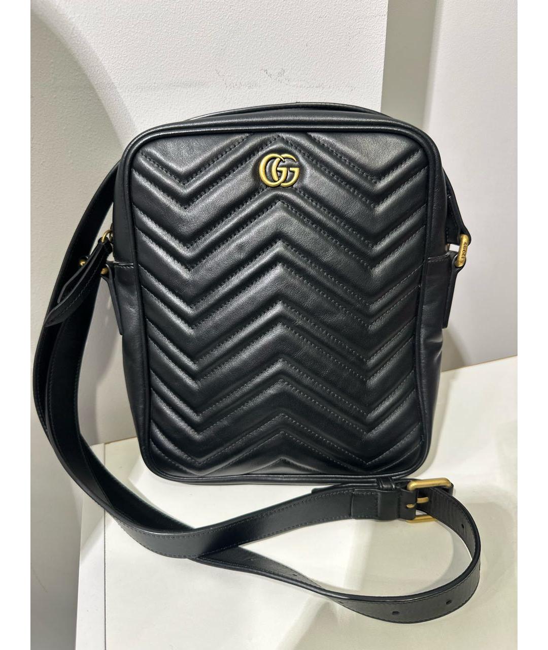 GUCCI Черная кожаная сумка на плечо, фото 9