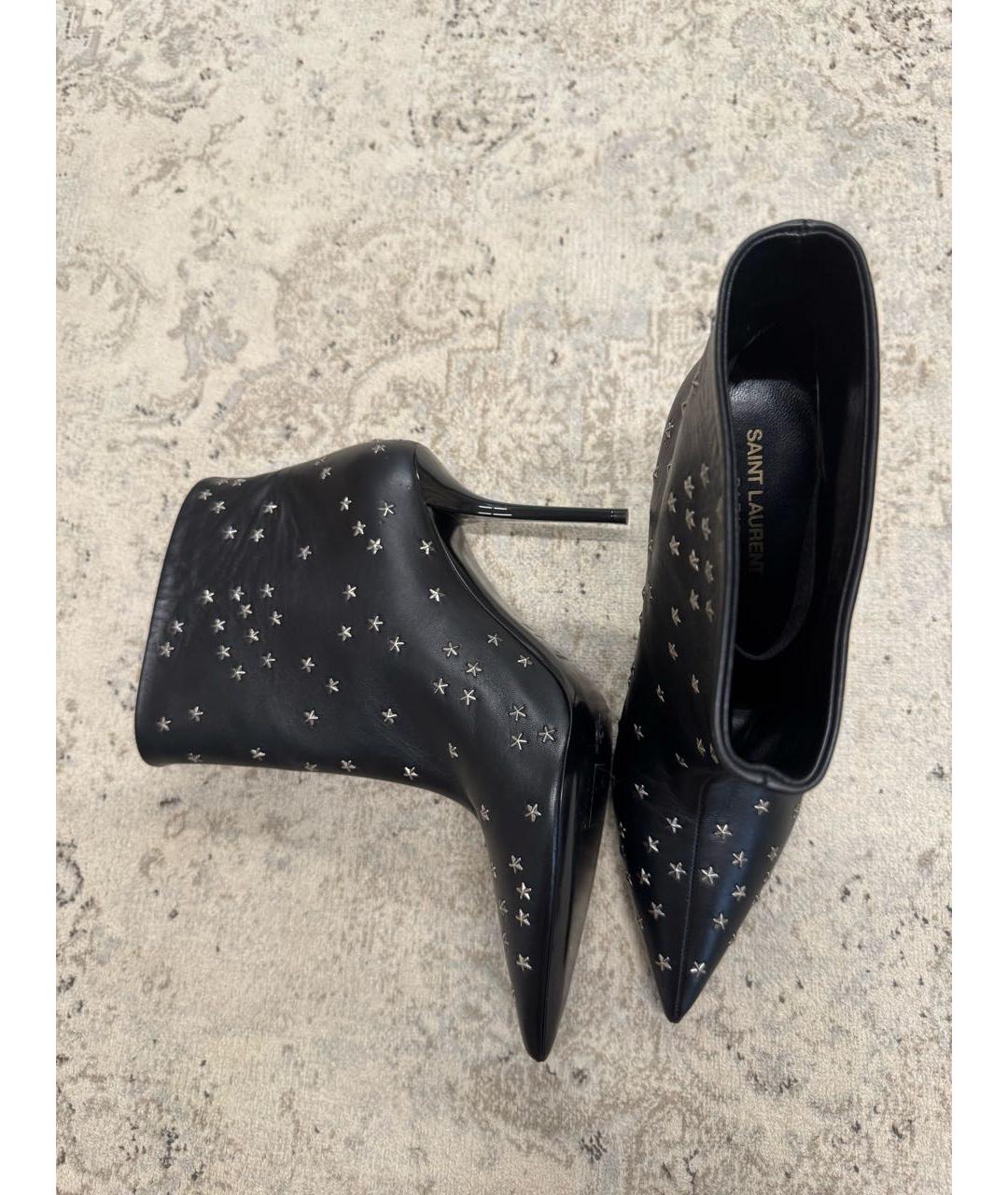 SAINT LAURENT Черные кожаные ботильоны, фото 3