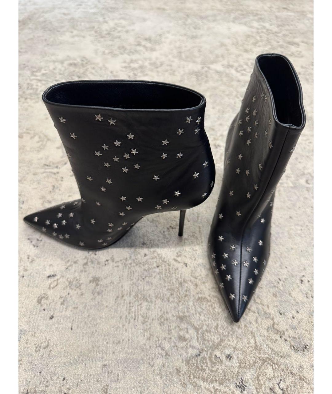 SAINT LAURENT Черные кожаные ботильоны, фото 2