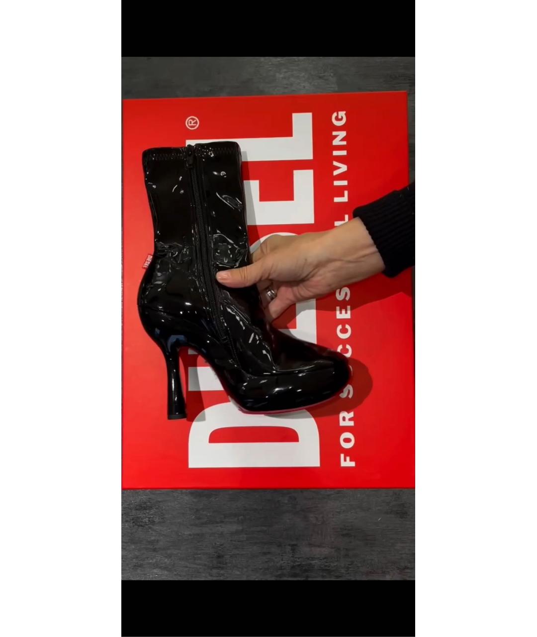 DIESEL Черные кожаные ботильоны, фото 5