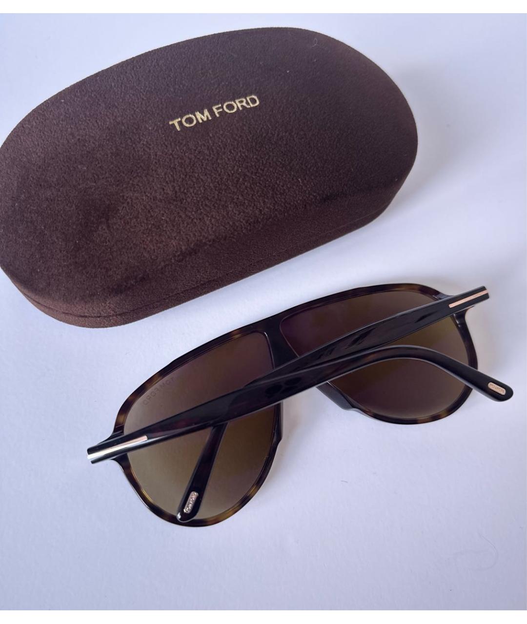 TOM FORD Коричневые пластиковые солнцезащитные очки, фото 5