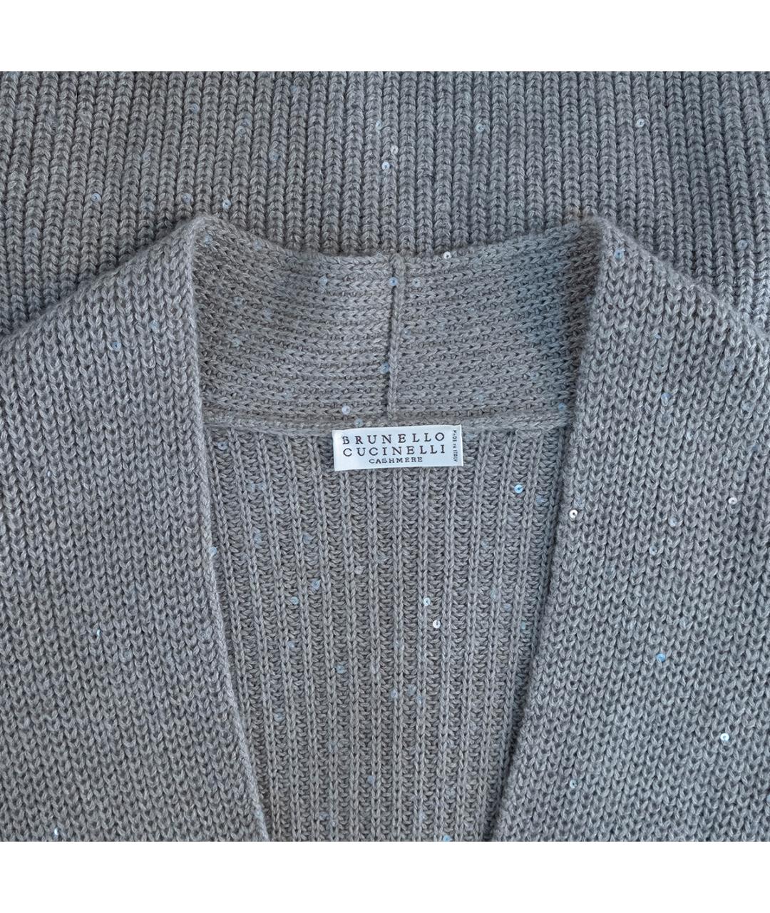 BRUNELLO CUCINELLI Бежевый кашемировый кардиган, фото 3