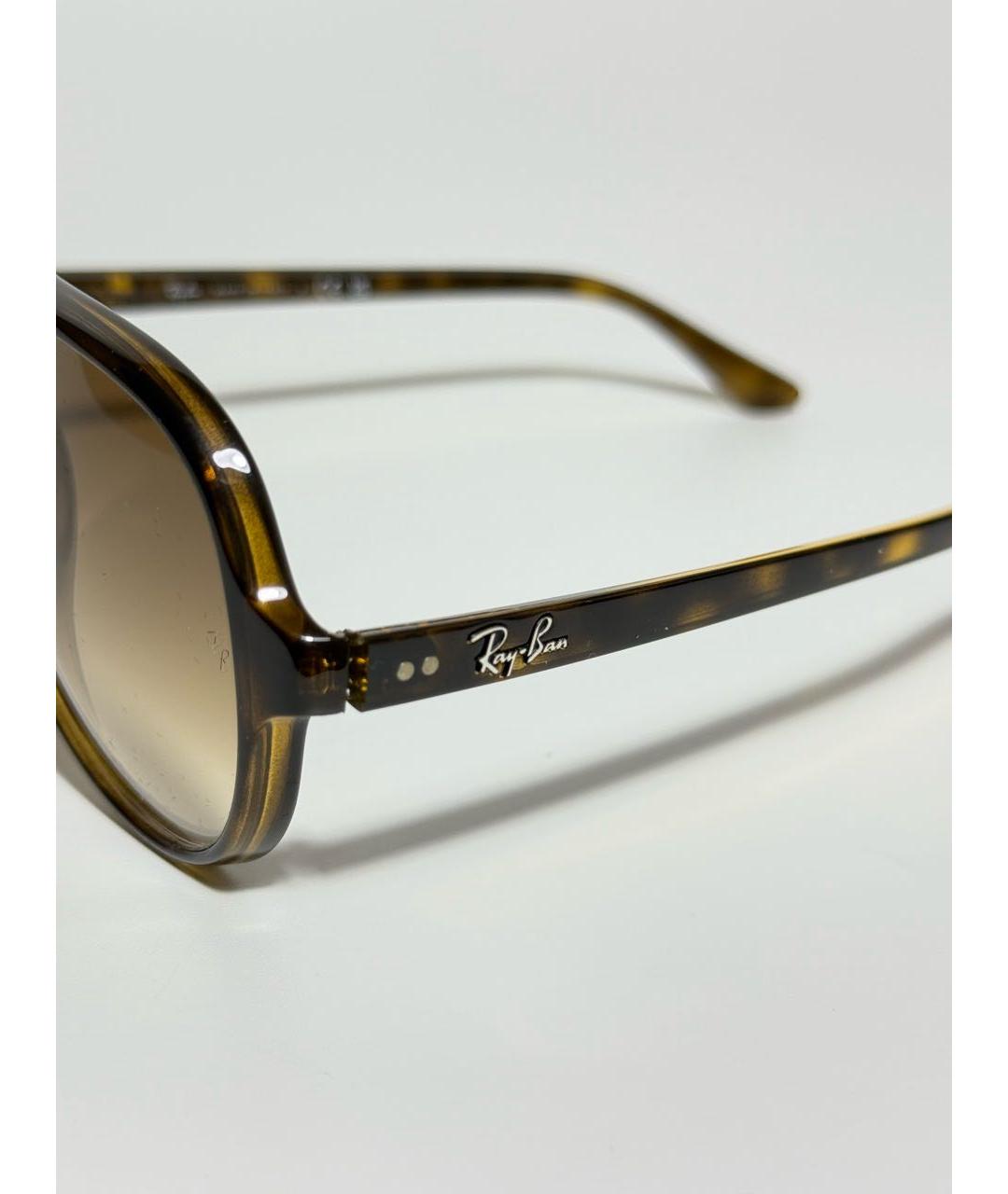 RAY BAN Коричневые пластиковые солнцезащитные очки, фото 4