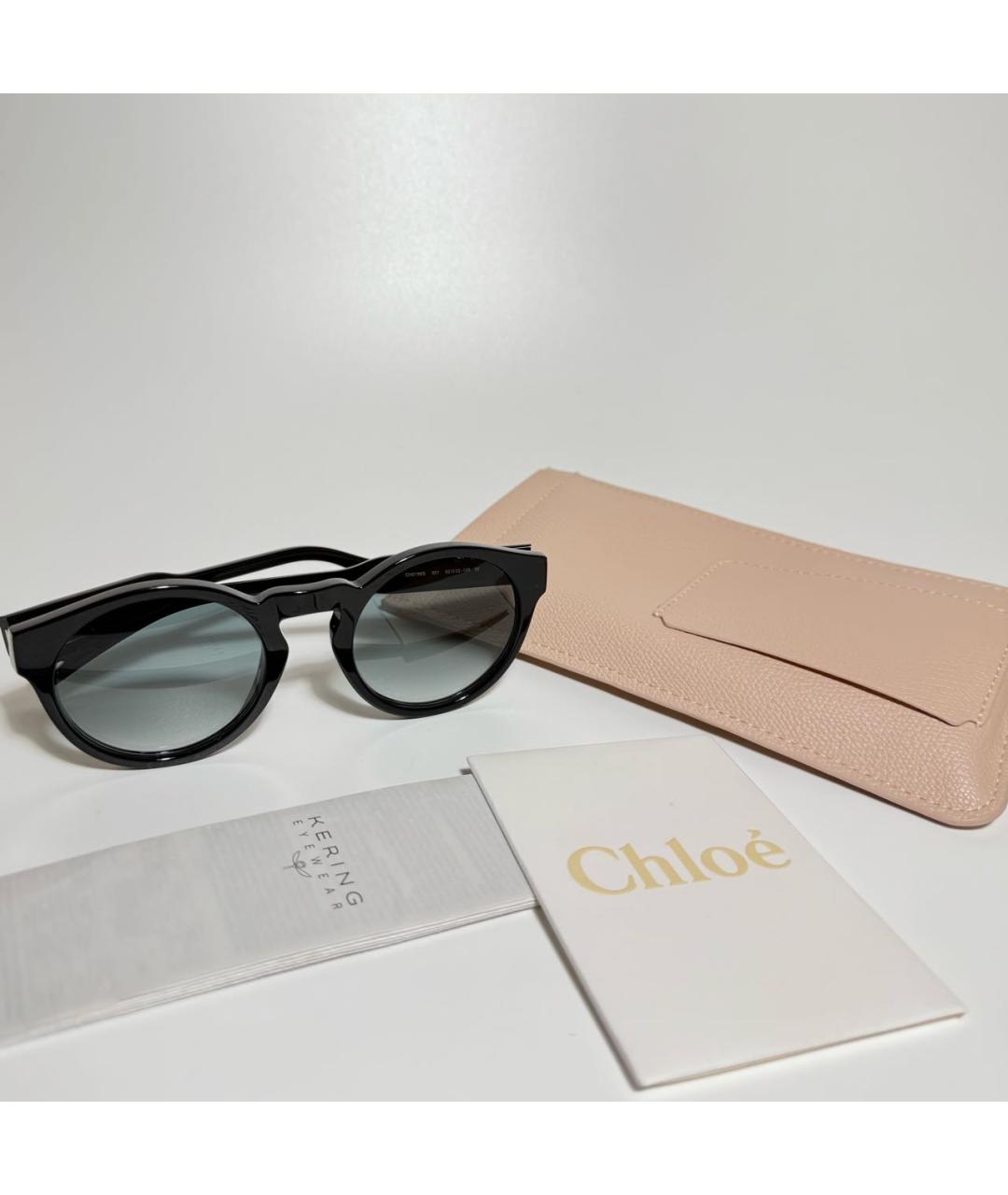 CHLOE Черные пластиковые солнцезащитные очки, фото 6