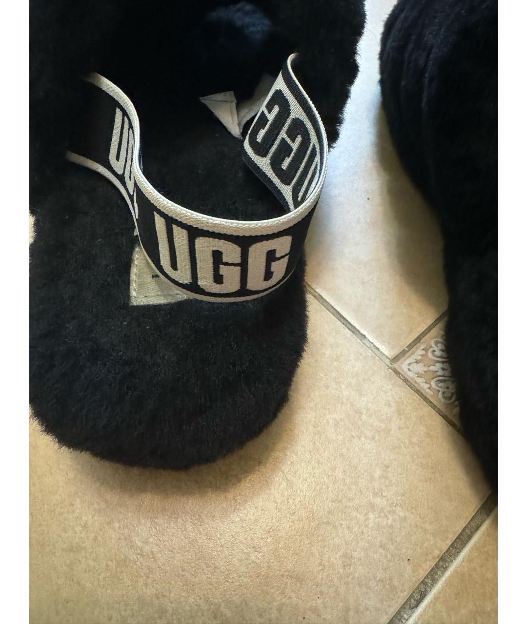 UGG AUSTRALIA Черные шлепанцы, фото 4