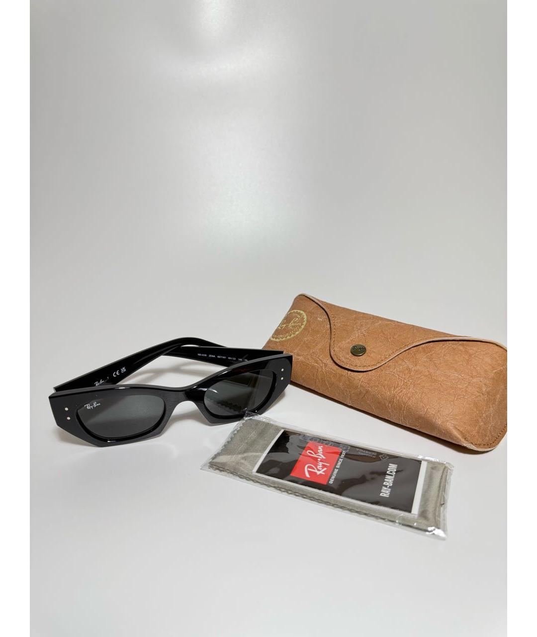 RAY BAN Черные пластиковые солнцезащитные очки, фото 5