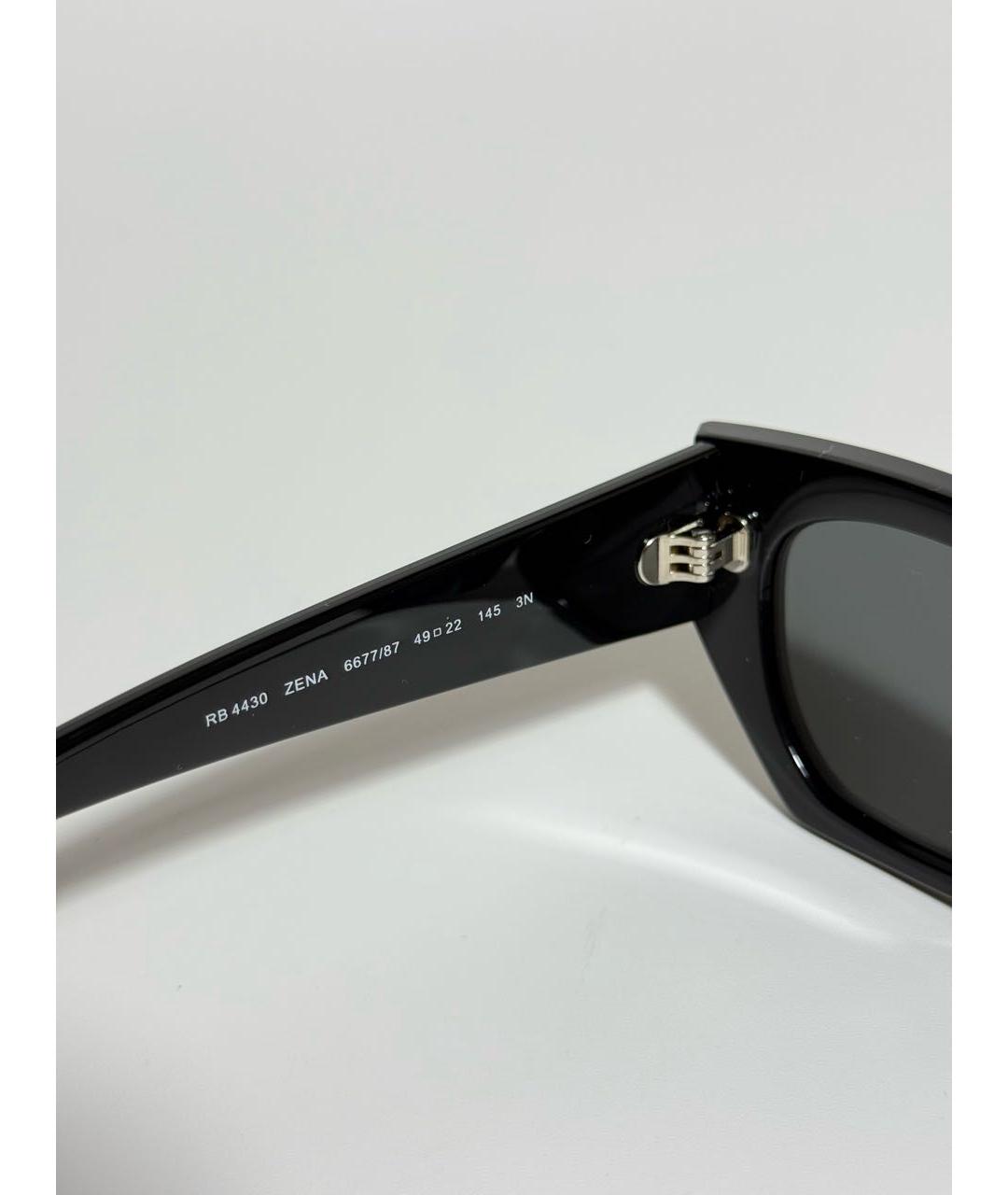 RAY BAN Черные пластиковые солнцезащитные очки, фото 3