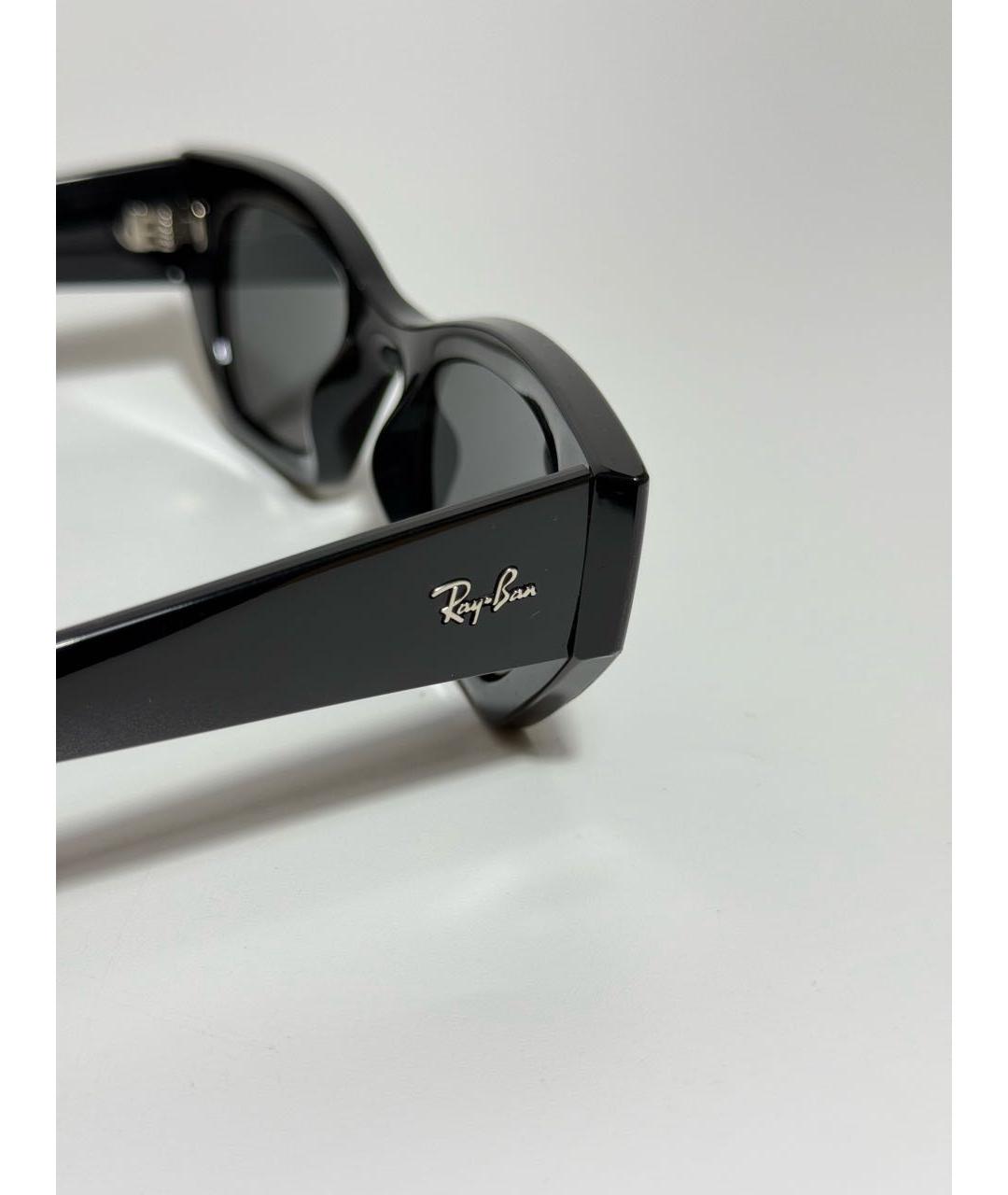 RAY BAN Черные пластиковые солнцезащитные очки, фото 4