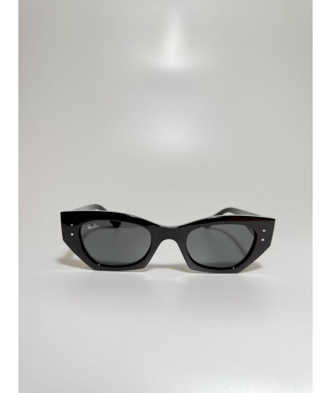 RAY BAN Черные пластиковые солнцезащитные очки, фото 6