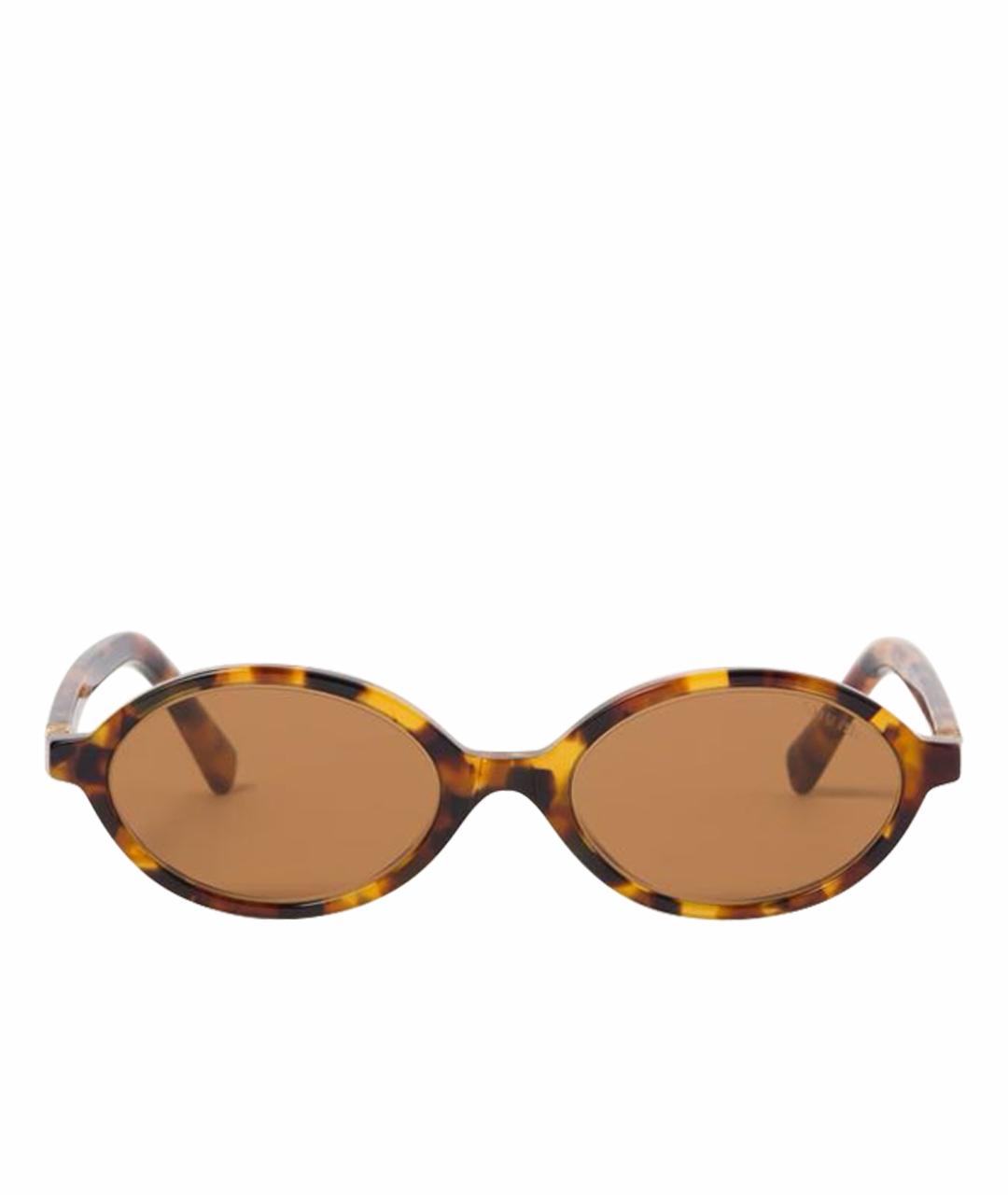 MIU MIU Коричневые пластиковые солнцезащитные очки, фото 1