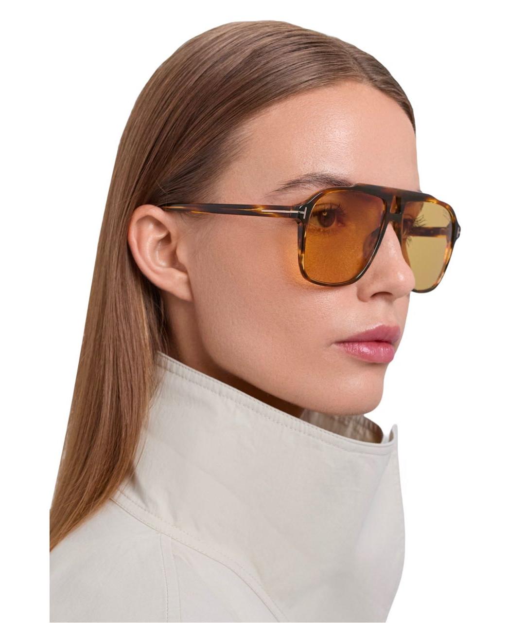 TOM FORD Желтые пластиковые солнцезащитные очки, фото 2