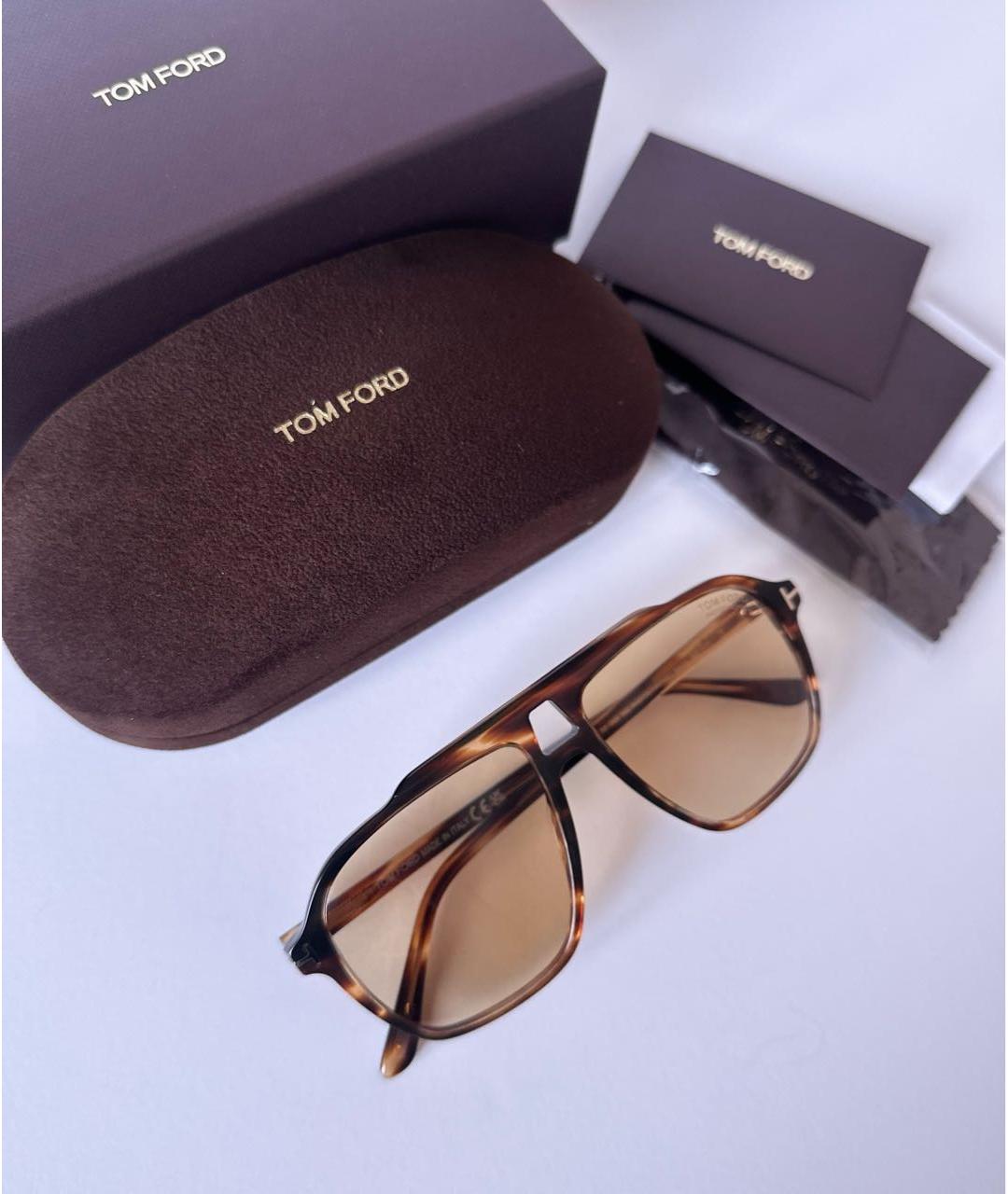 TOM FORD Желтые пластиковые солнцезащитные очки, фото 3