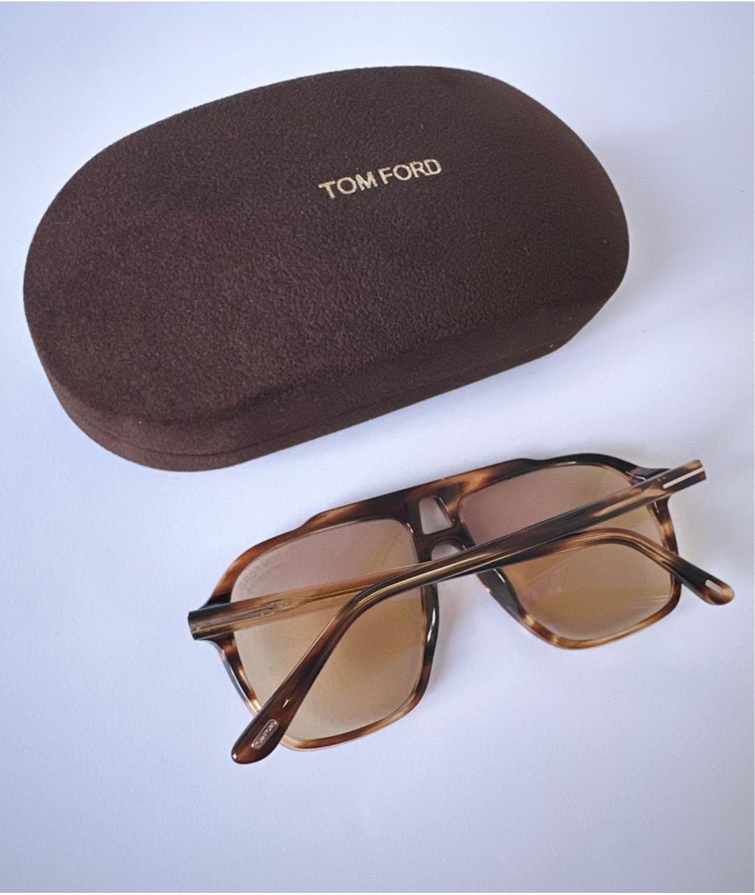 TOM FORD Желтые пластиковые солнцезащитные очки, фото 5