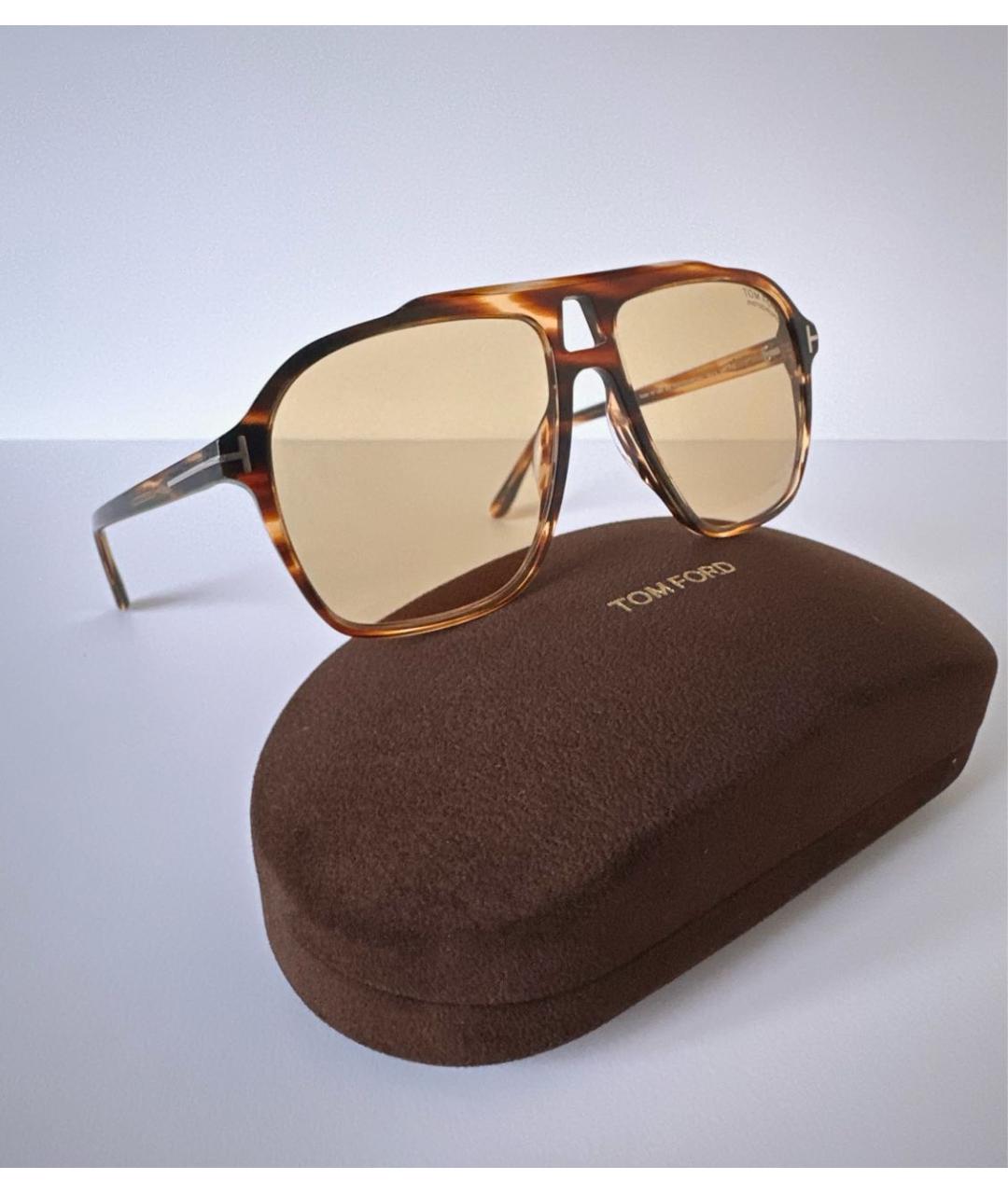 TOM FORD Желтые пластиковые солнцезащитные очки, фото 7