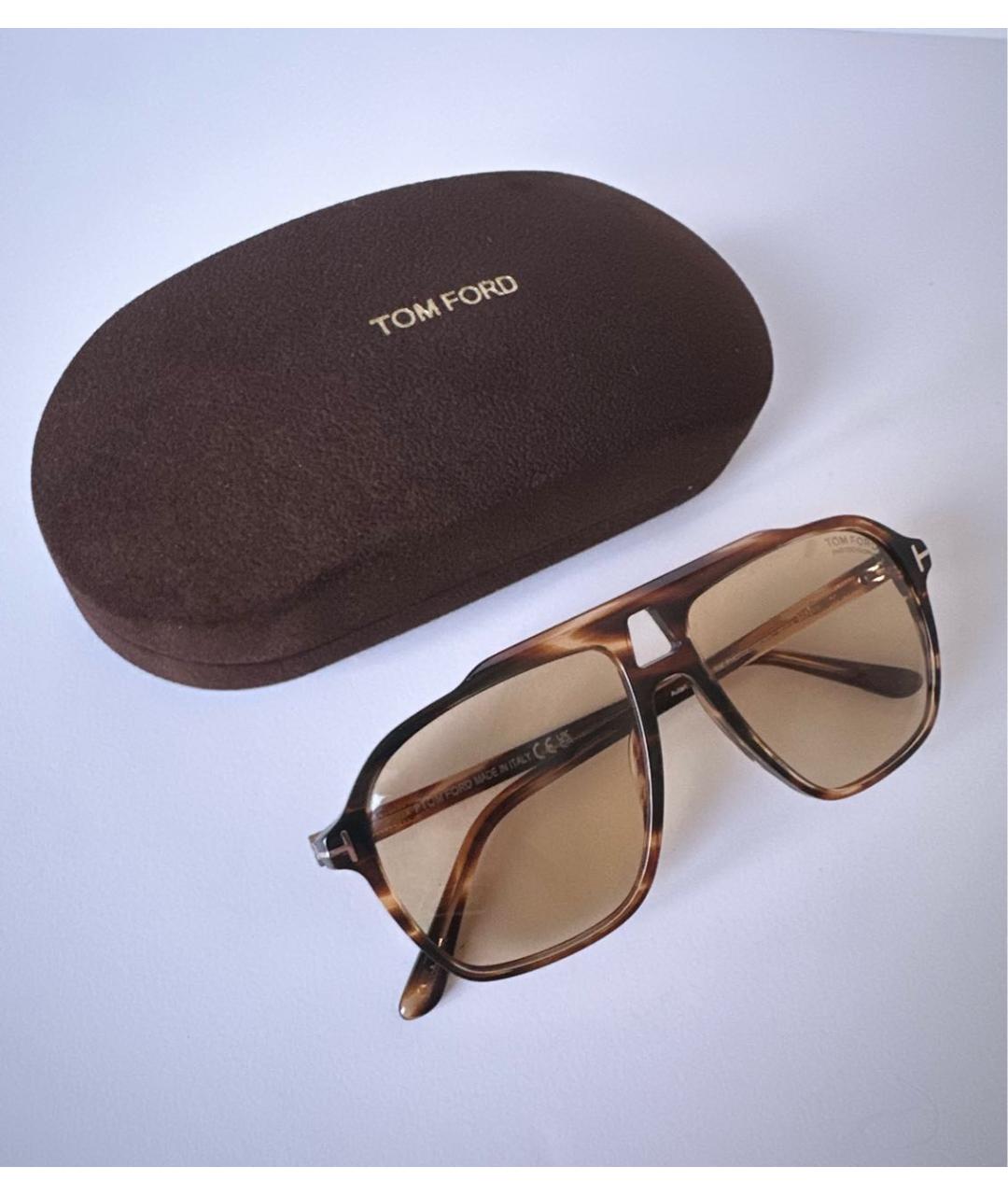 TOM FORD Желтые пластиковые солнцезащитные очки, фото 4