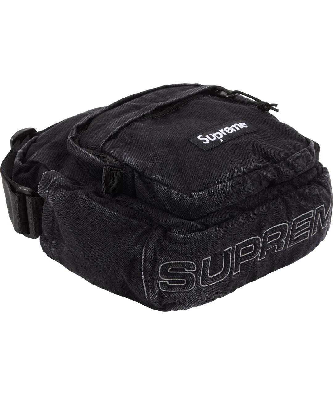 SUPREME Черная деним сумка на плечо, фото 4