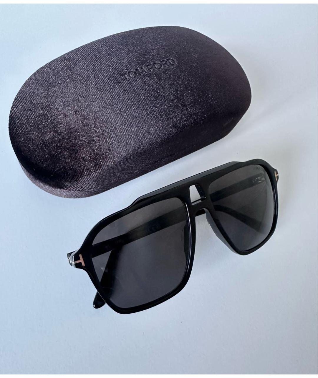 TOM FORD Черные пластиковые солнцезащитные очки, фото 3