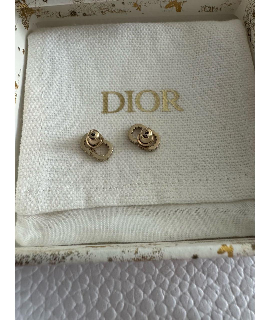 CHRISTIAN DIOR Золотые металлические серьги, фото 4