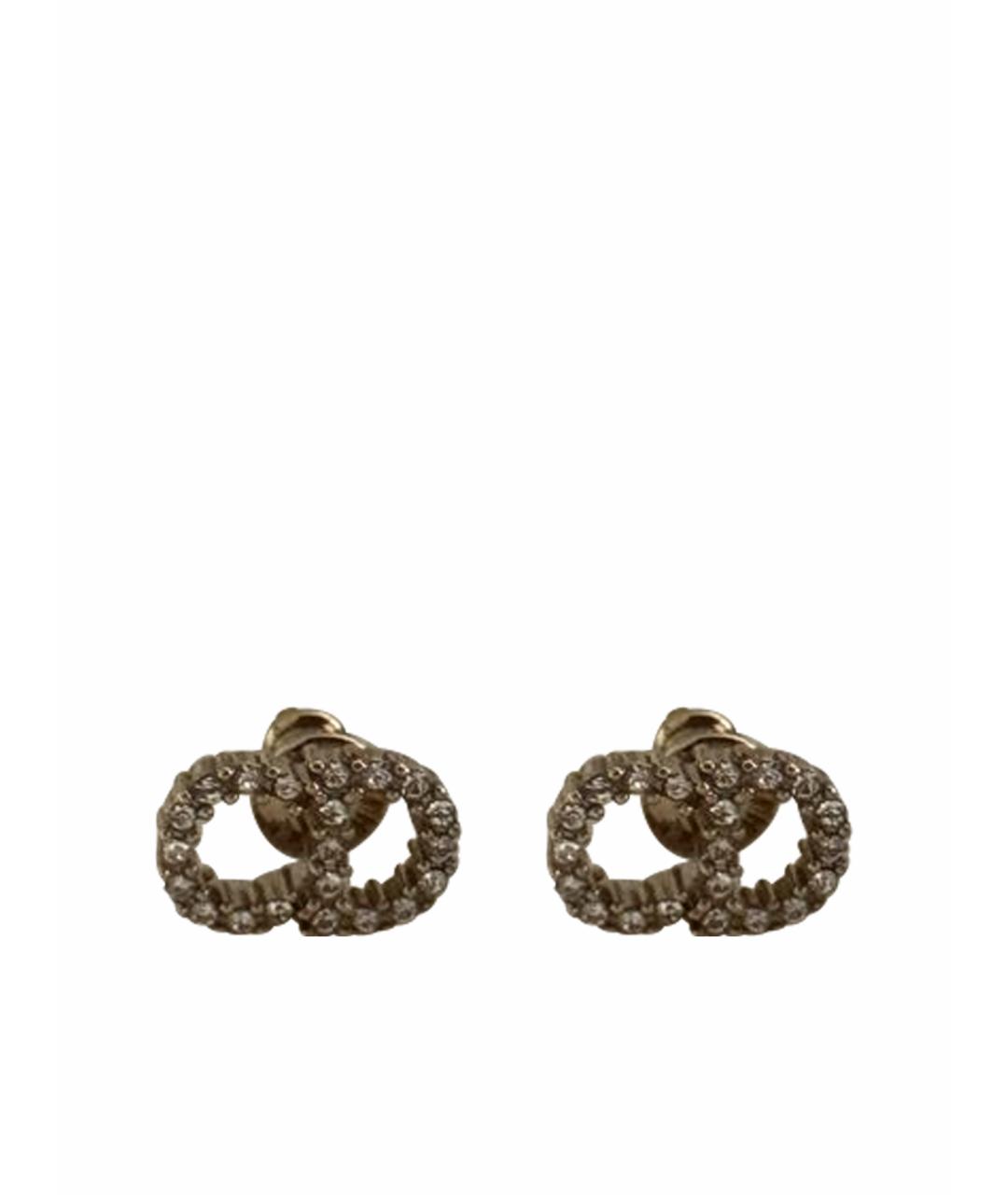 CHRISTIAN DIOR Золотые металлические серьги, фото 1
