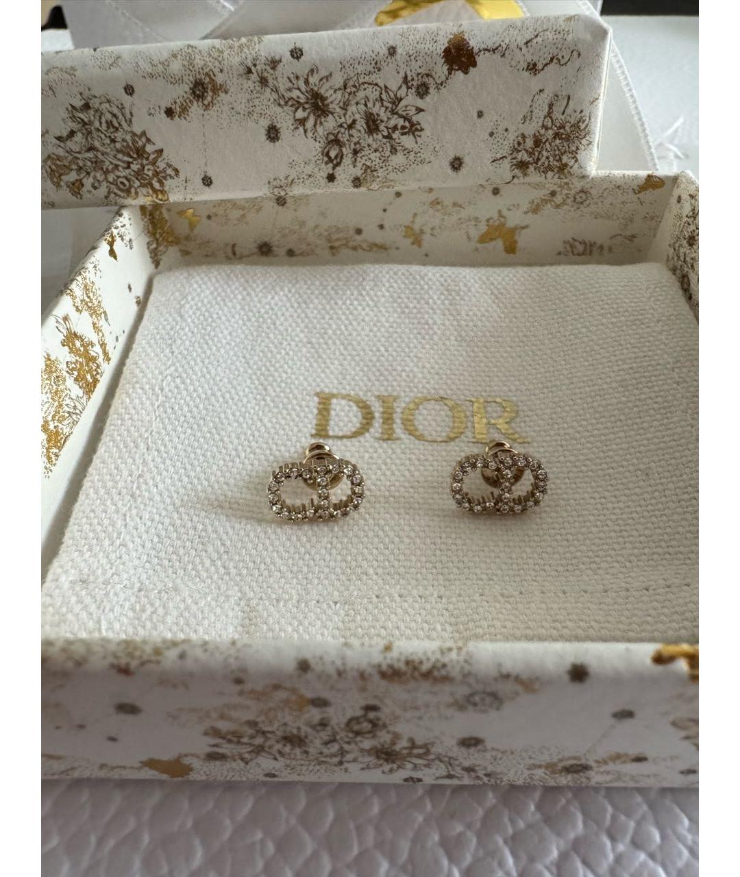 CHRISTIAN DIOR Золотые металлические серьги, фото 6