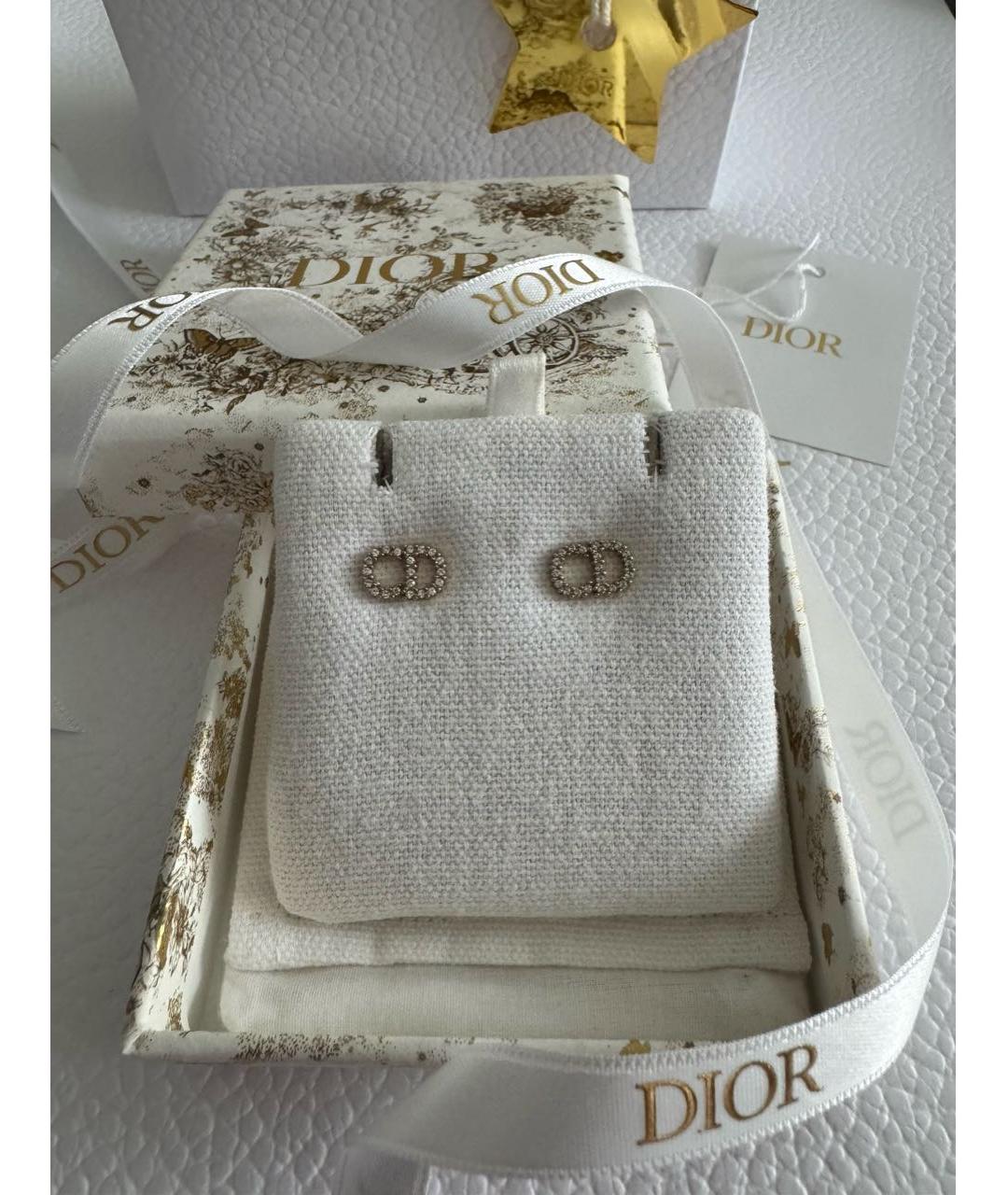 CHRISTIAN DIOR Золотые металлические серьги, фото 2
