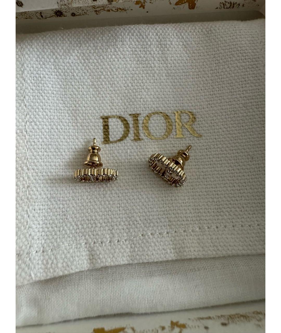 CHRISTIAN DIOR Золотые металлические серьги, фото 5