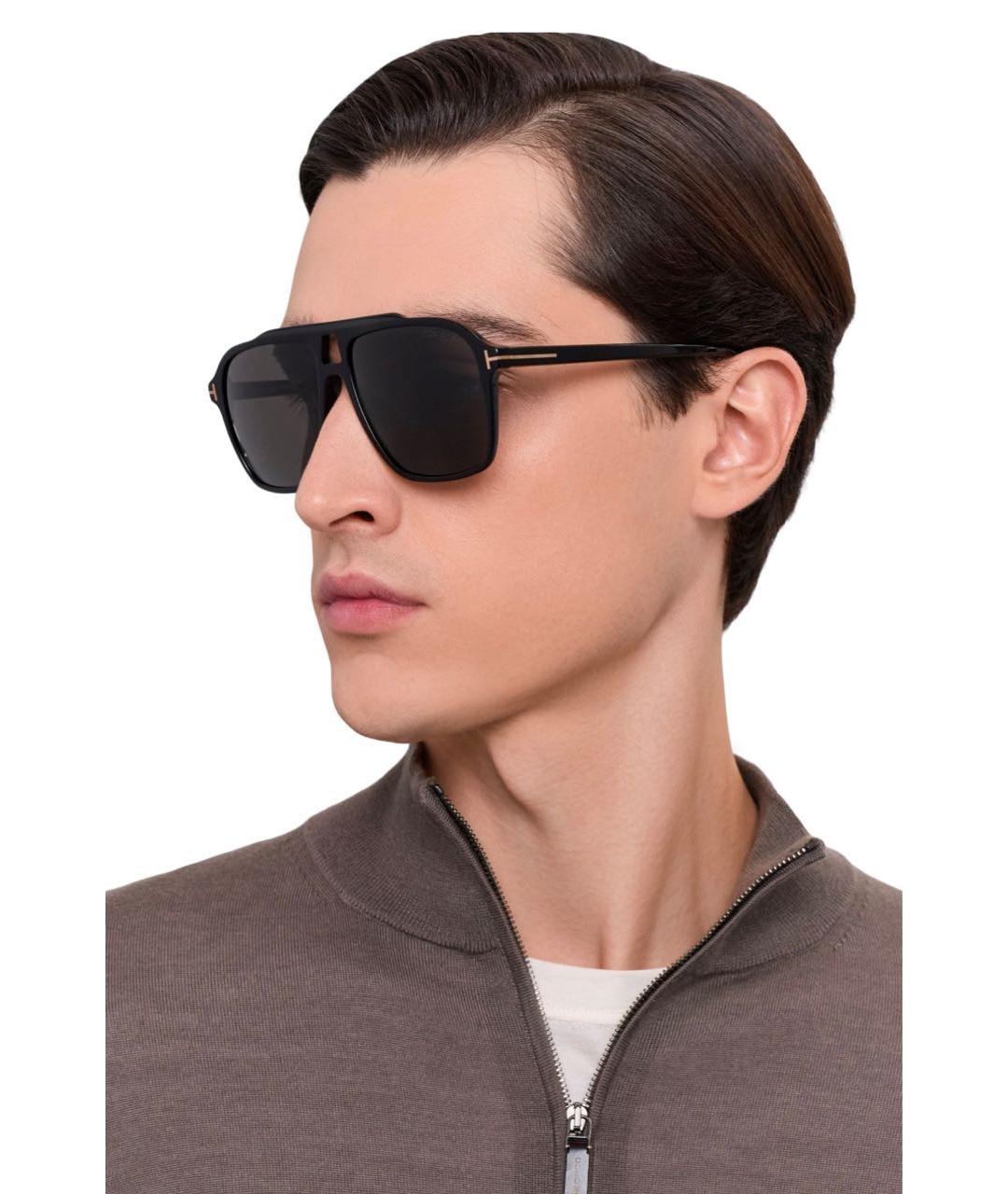 TOM FORD Черные пластиковые солнцезащитные очки, фото 2