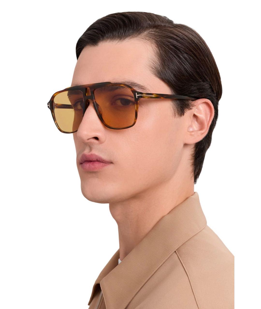 TOM FORD Желтые пластиковые солнцезащитные очки, фото 2