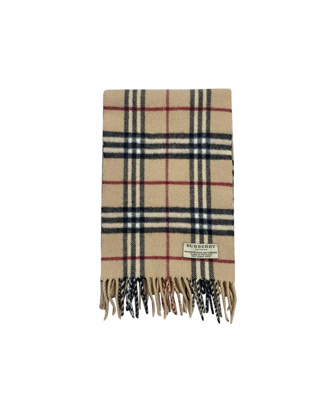 BURBERRY Бежевый шерстяной шарф, фото 1