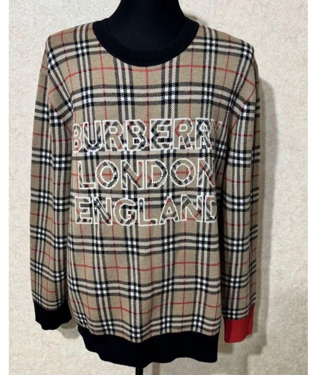 BURBERRY Бежевый шерстяной джемпер / свитер, фото 6
