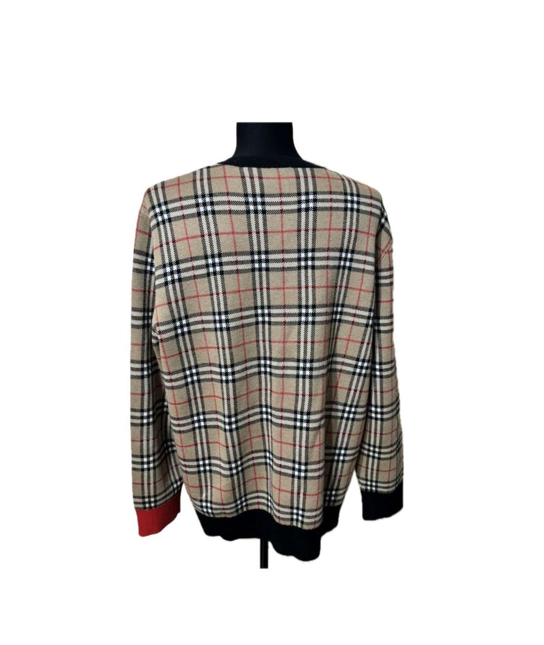 BURBERRY Бежевый шерстяной джемпер / свитер, фото 2
