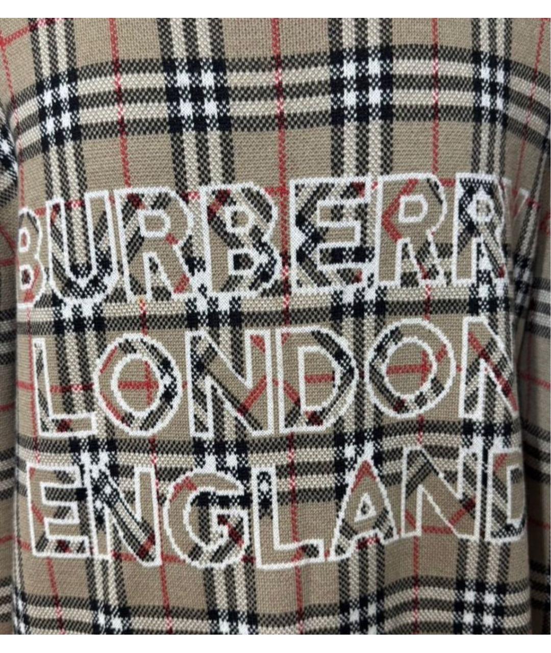 BURBERRY Бежевый шерстяной джемпер / свитер, фото 3