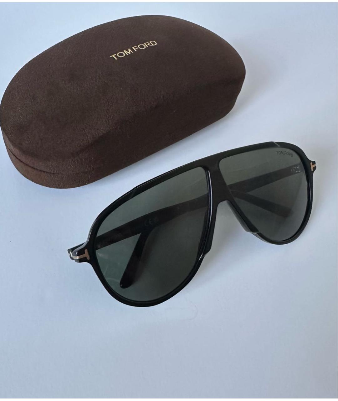 TOM FORD Черные пластиковые солнцезащитные очки, фото 3