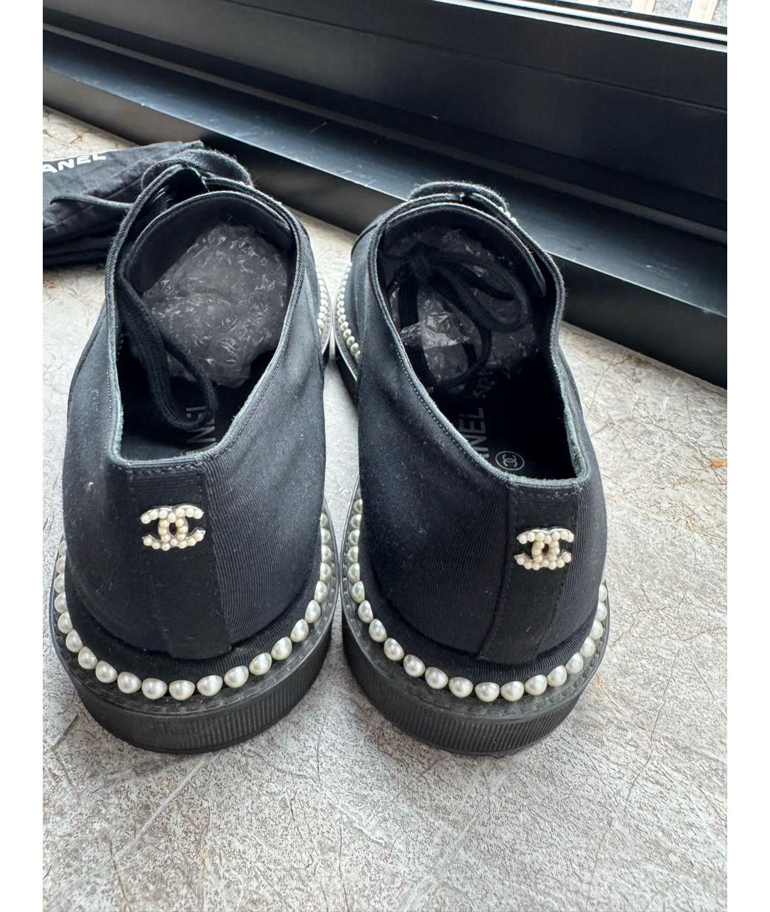 CHANEL Черные текстильные ботинки, фото 4