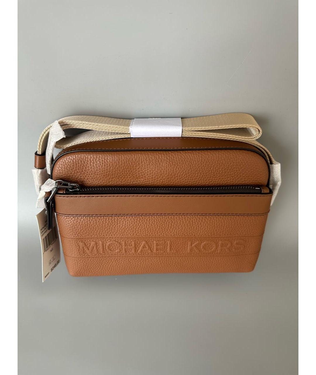 MICHAEL KORS Коричневая кожаная сумка на плечо, фото 5