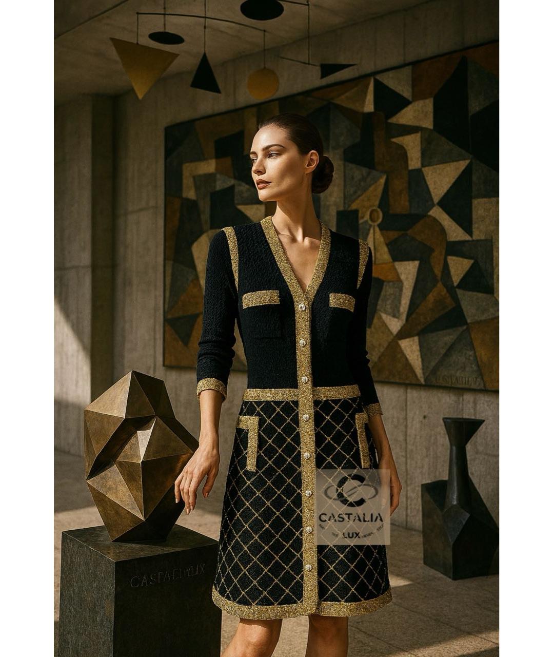 CHANEL Черное шелковое коктейльное платье, фото 4