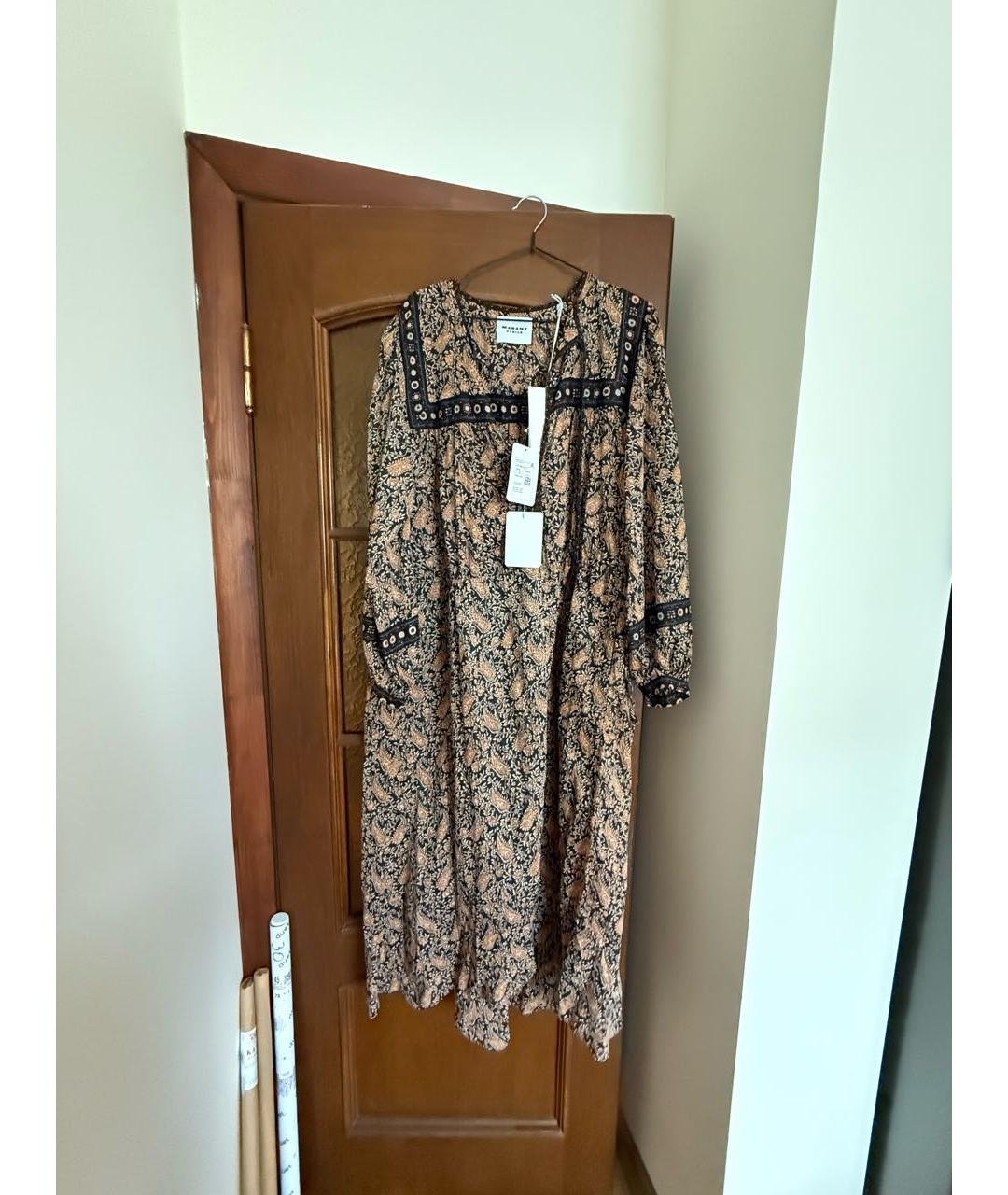 ISABEL MARANT ETOILE Коричневое хлопковое повседневное платье, фото 5