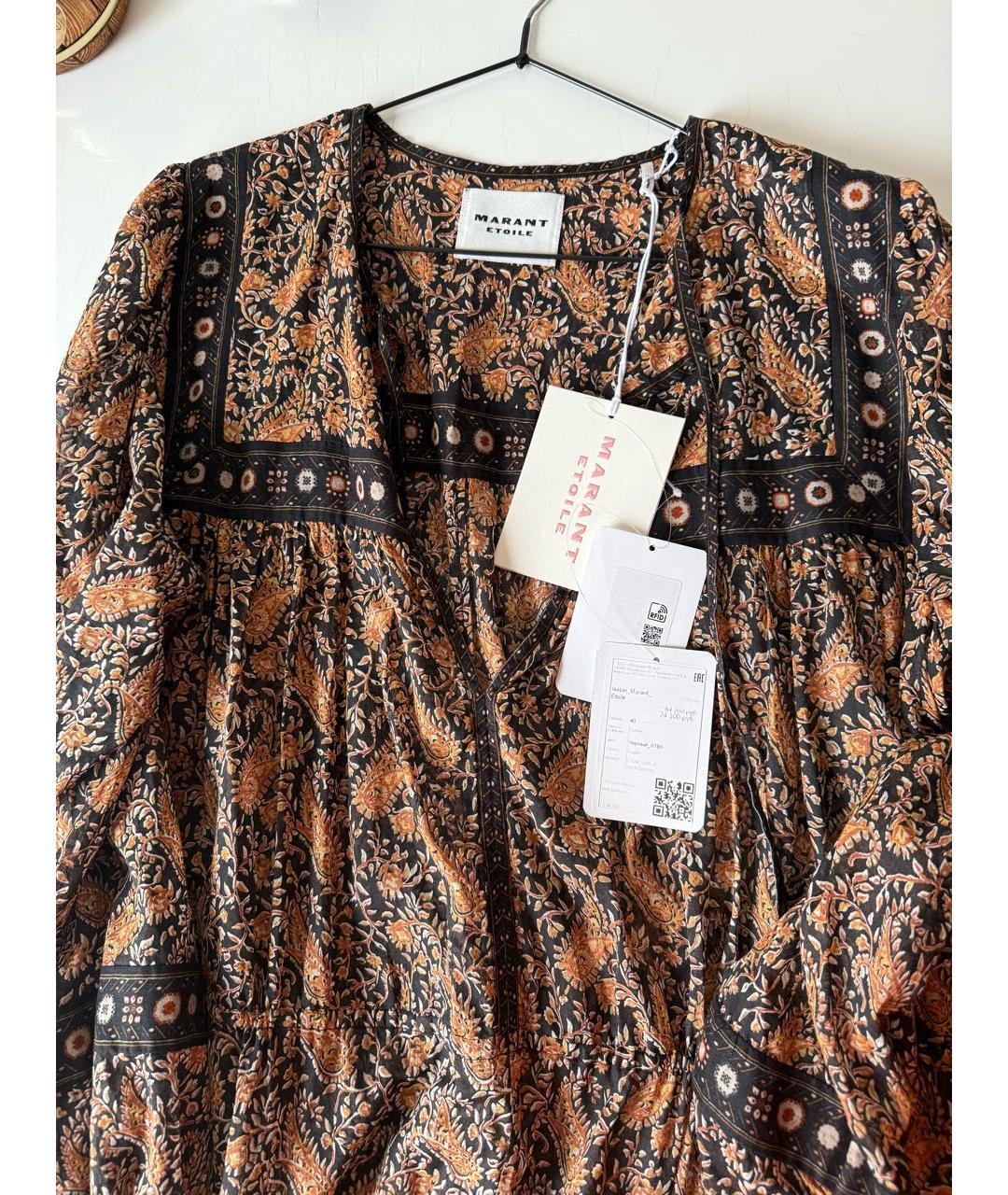 ISABEL MARANT ETOILE Коричневое хлопковое повседневное платье, фото 3
