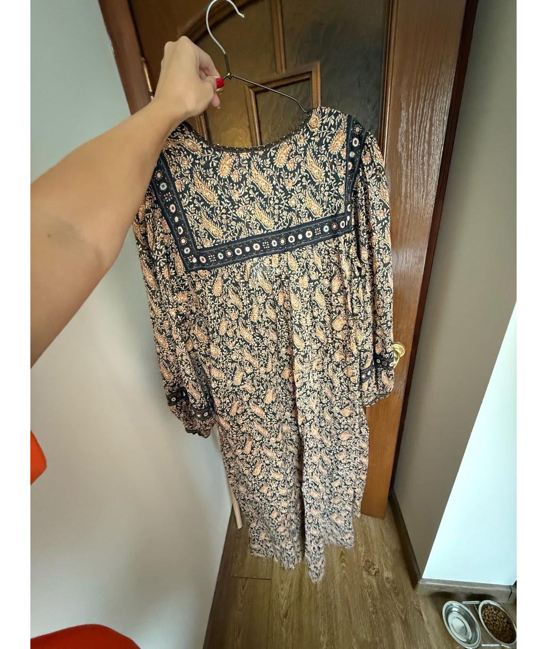 ISABEL MARANT ETOILE Коричневое хлопковое повседневное платье, фото 2