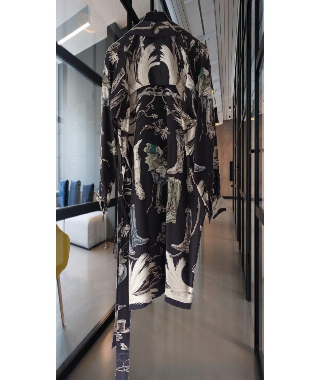 HERMES Черное шелковое повседневное платье, фото 4