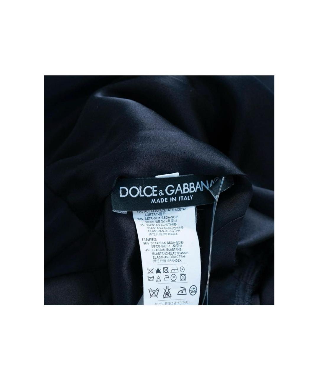DOLCE&GABBANA Черное ацетатное вечернее платье, фото 3