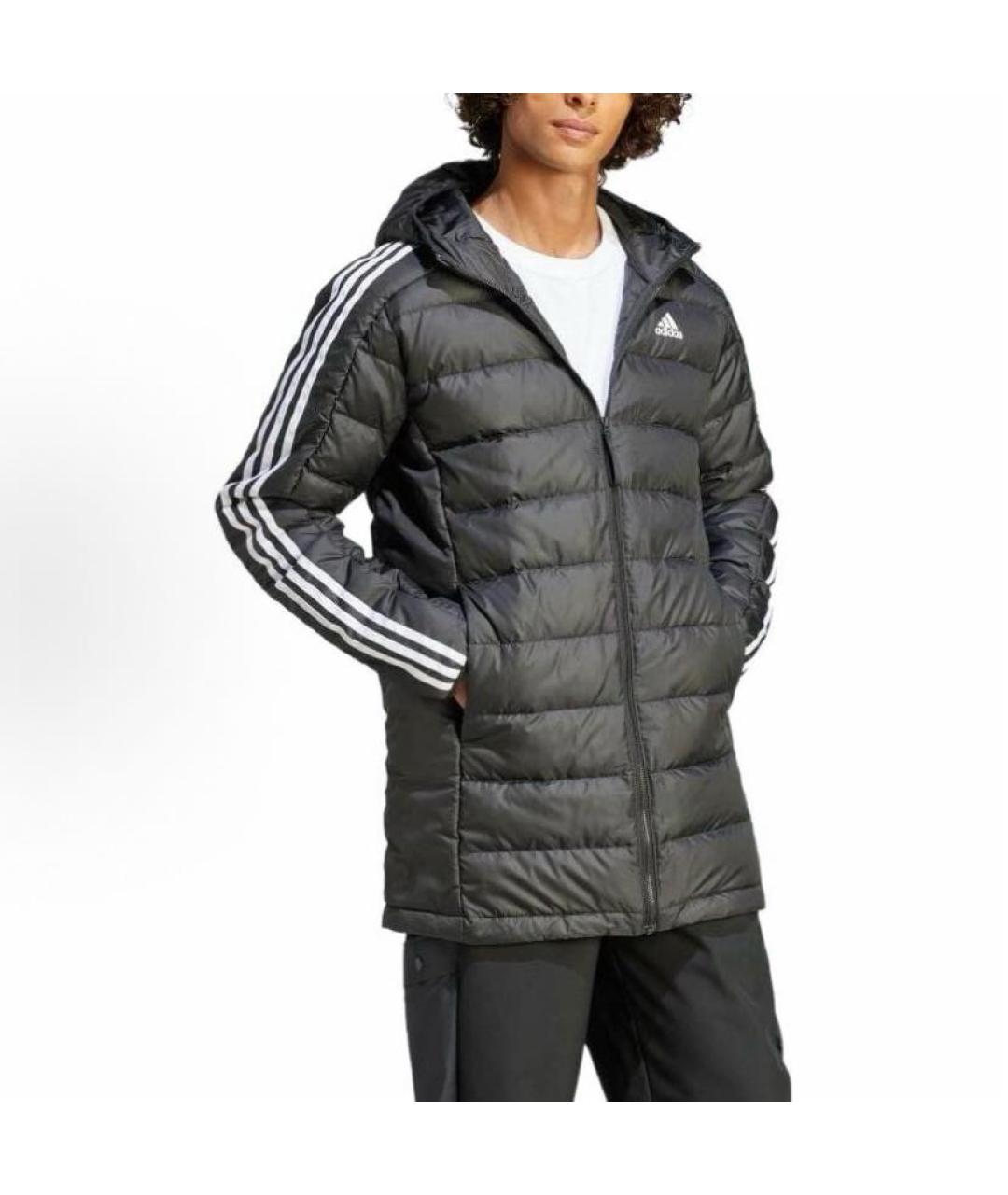 ADIDAS Черный полиэстеровый пуховик, фото 4