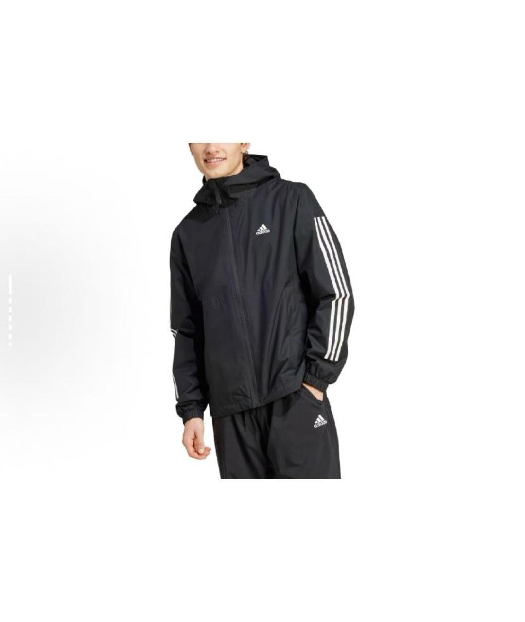 ADIDAS Черная полиэстеровая куртка, фото 2