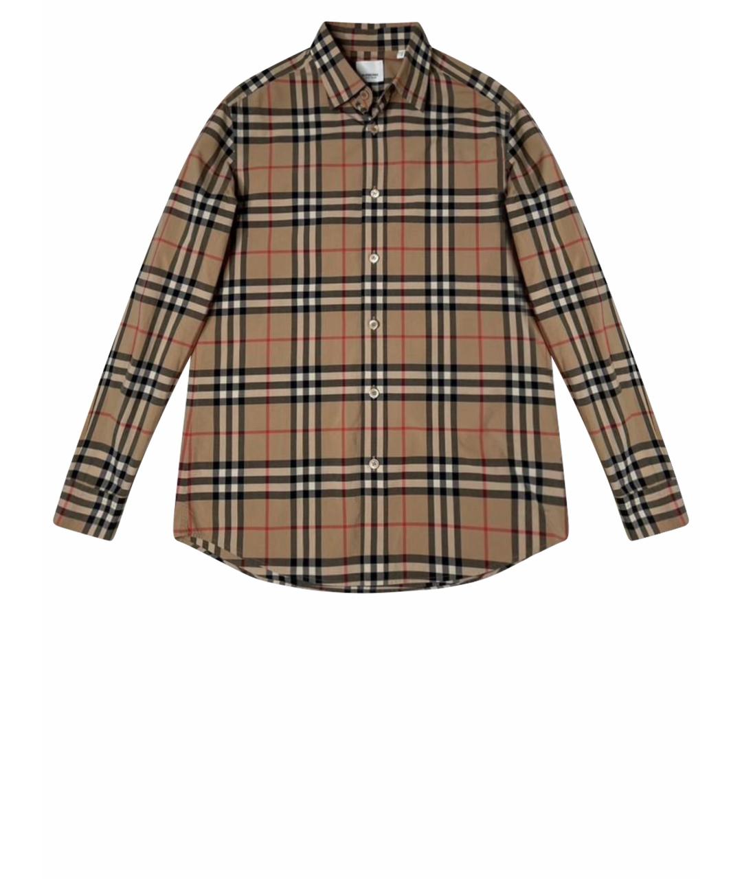 BURBERRY Бежевая хлопковая кэжуал рубашка, фото 1
