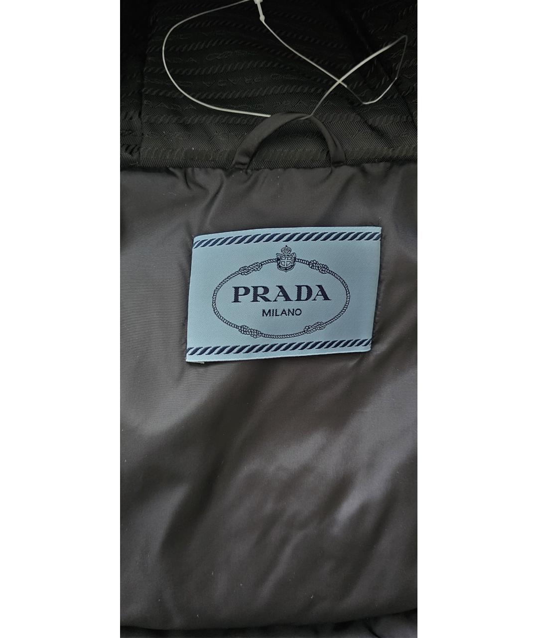 PRADA Черный полиэстеровый пуховик, фото 6
